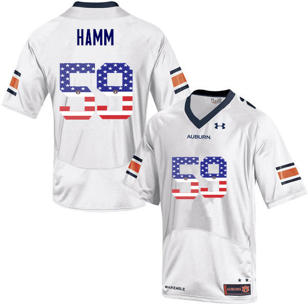 Men's Auburn Tigers #59 Brodarious Hamm USA Flag Fashion White College Stitched Football Jersey